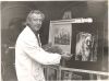 Benno Hauber Ende der 1980er Jahre in seinem Atelier in der Maurermeistergasse, Foto: Museum Erding